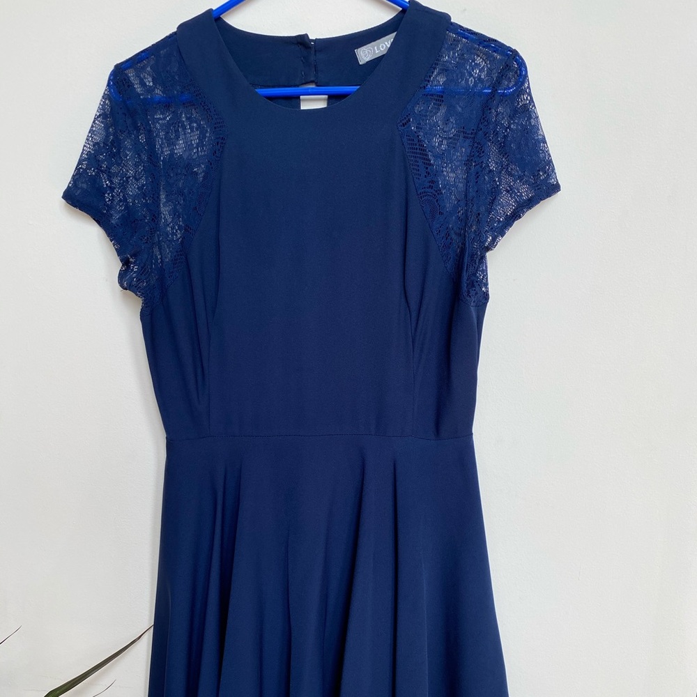 Navy Skater Dress by Love